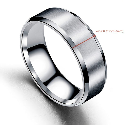 Titanium Steel Frosted Ring Stainless Steel