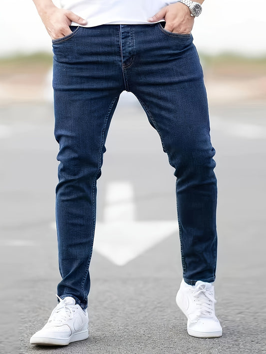 Men's Casual Slim Fit Jeans, Classic Design