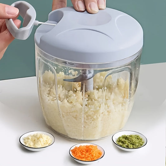 Versatile Manual Food Processor - Portable Vegetable & Garlic Chopper, Onion Cutter For Fruits, Nuts, Herbs - Essential Kitchen Gadget