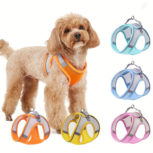 Comfy & Safe Pet Harness: Soft Mesh Cat & Dog Vest With Reflective Strip For Small & Medium Dogs