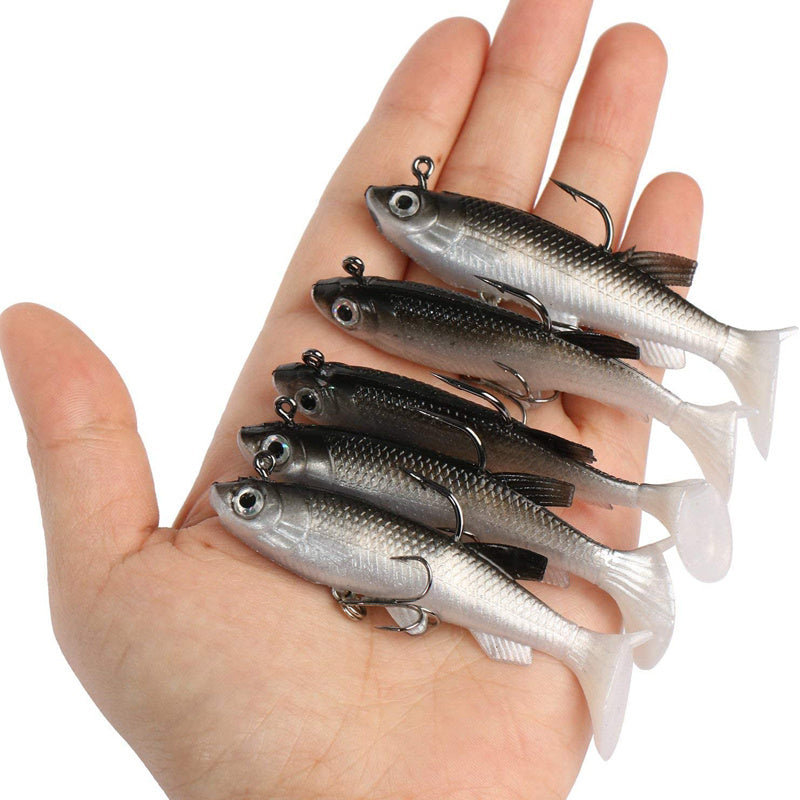 5pcs 8cm Soft Fishing Lure with Cool Hooks - Lifelike Artificial Bait for Successful Fishing