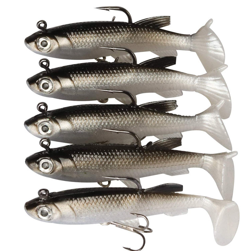 5pcs 8cm Soft Fishing Lure with Cool Hooks - Lifelike Artificial Bait for Successful Fishing