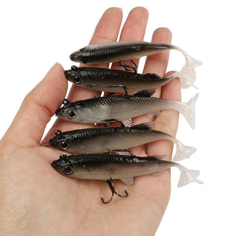 5pcs 8cm Soft Fishing Lure with Cool Hooks - Lifelike Artificial Bait for Successful Fishing