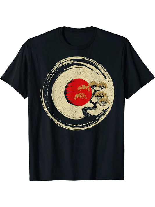 Bonsai Tree Men's Casual Short Sleeve Crew Neck