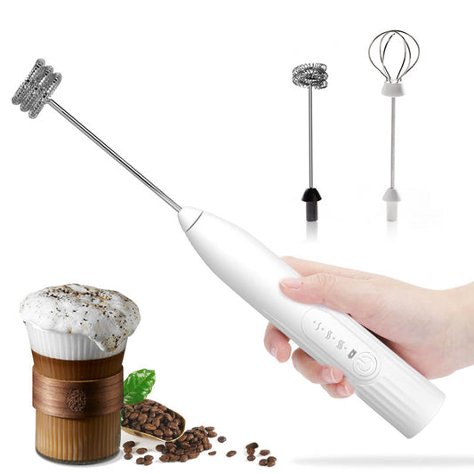 Wireless Electric Egg Beater Milk Frother, Household Electric Milk Frother Machine, Coffee Stirring Stick, Milk Cover, Hair Beater, Automatic Handheld Milk Frother 2 In 1 USB Rechargeable