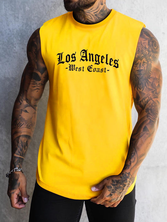 Men's Los Angeles Print Summer Men's Quick Dry Moisture-Wicking Breathable Tank Tops