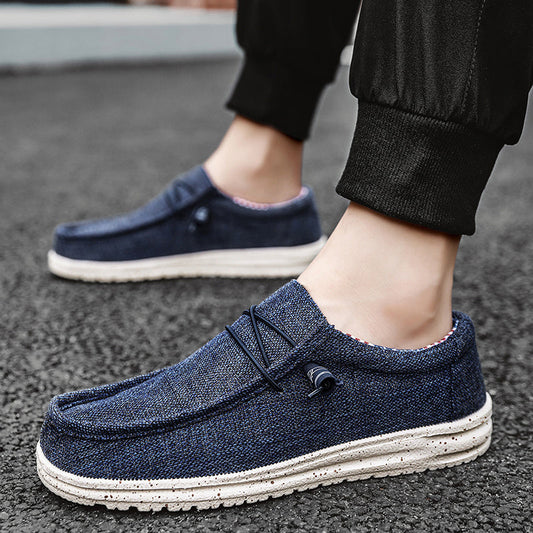 Men's Trendy Solid Slip On Loafer Shoes, Comfy Non Slip Casual Breathable Sneakers For Men's Outdoor Activities