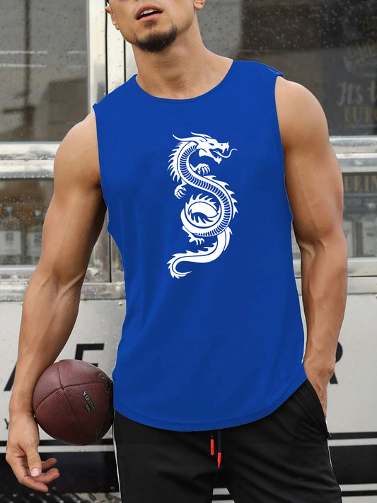 Men's Dragon Graphic Print Tank Top