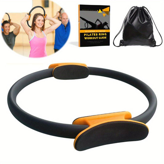 1pc, 14in Pilates Ring, Fitness Inner Thigh Exercise Equipment, Sturdy Resistance Dual Grip Handles Pilate Circle, Home Gym Fitness Training Equipment