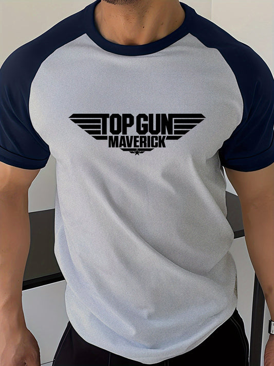 Men's Crew Neck Graphic T-shirt With Fancy "MAVERICK" Print