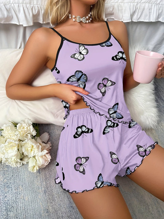 Butterfly Print Pajama Set