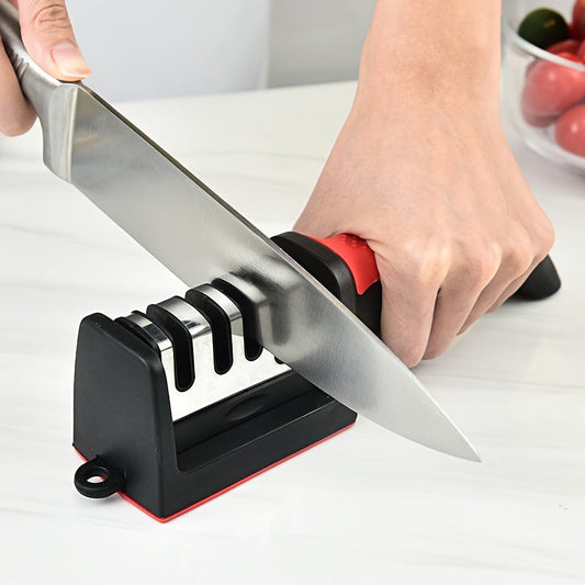 Knife Sharpener, 4 Stages Professional Kitchen Sharpening Stone Grinder, Knives Whetstone Tungsten Diamond Ceramic Sharpener Tool