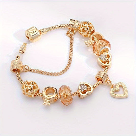 Celesta Jewelry Golden Heart Pendant Bracelet