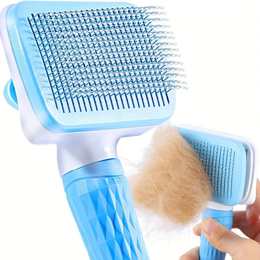 1pc Pet Massage Comb, Pet Brush For Shedding And Grooming, One-click Removes Loose Undercoat Gently Tool For Dog And Cat Grooming Tool