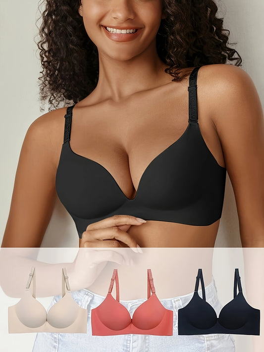 Solid Seamless Underwire Bra