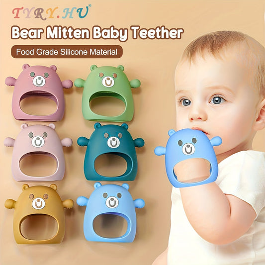 The Perfect Teething Toy For Babies 6M+ - TYRY.HU Silicone Anti-Drop Teether Pacifier With Soft Hands For Sucking & Breastfeeding