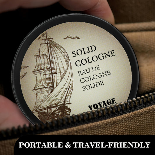 Portable Long-Lasting Solid Cologne for Men, Cedar Scented Woody-Fragrance Note, Cream Format, Aluminum-Free, 50ml - Ideal for Travel, Dating, and Daily Use