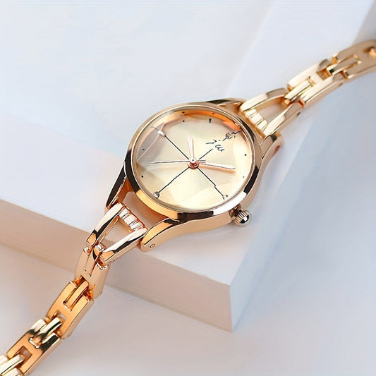 Women's Watch Luxury Round Pointer Quartz Watch Analog Casual Stainless Steel