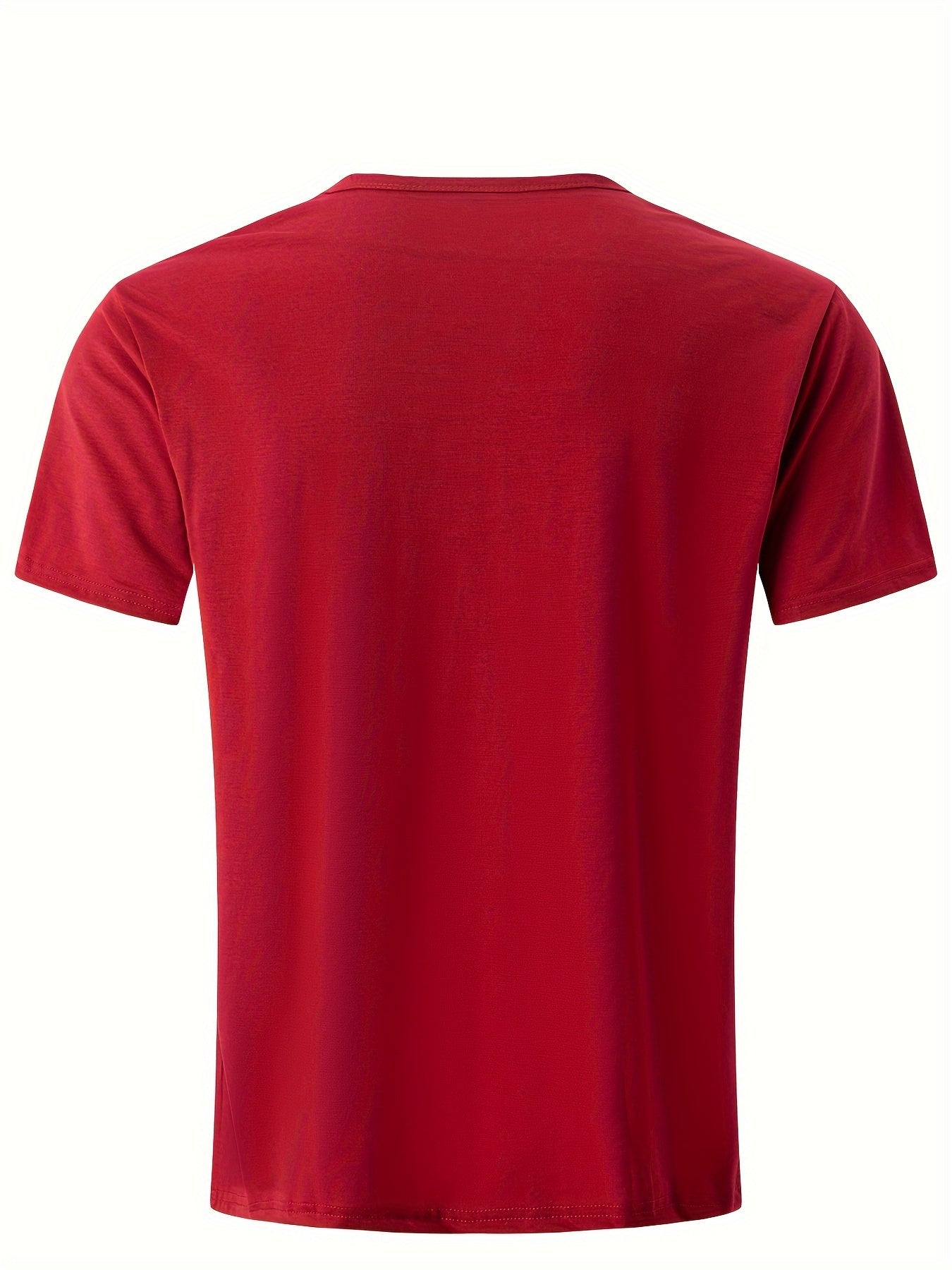 Men's Solid Color Short Sleeve Casual V-neck Shirt