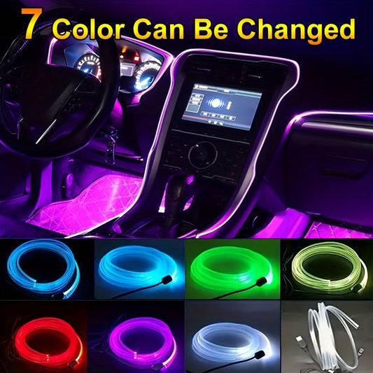 "Cool Glow" Usb-Powered 7-Color Led Car Interior Light Strip