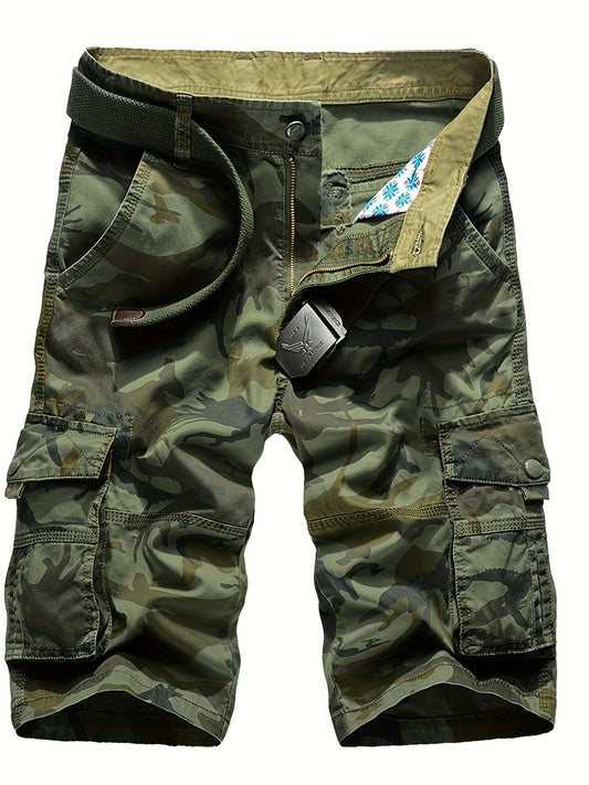 Men's Loose Camouflage Graphic Print Shorts With Multi Pockets