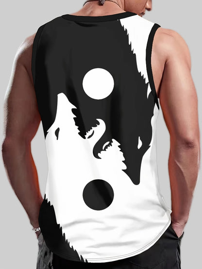 Creative Graphic Print Men's Casual Tank Top