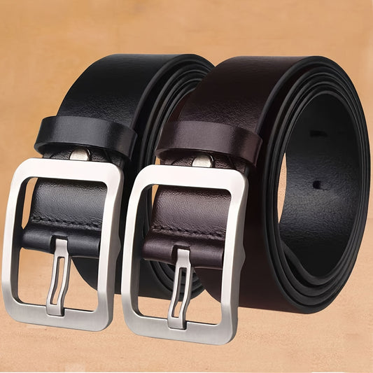 Leather Belt, Soft Leather Pin Buckle Belt