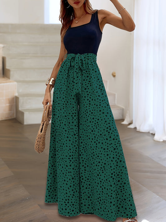 Leopard Print Wide Leg Jumpsuit