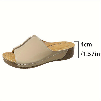 Women's Simple Platform Sandals, Casual Open Toe Summer Shoes, Comfortable Slip On Sandals