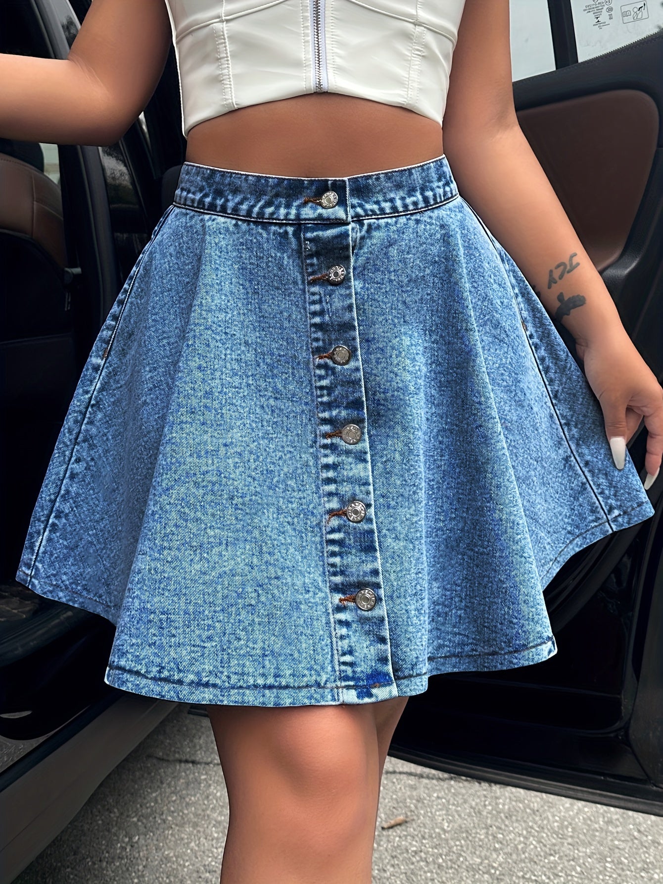 Women's Denim A-Line Skirt