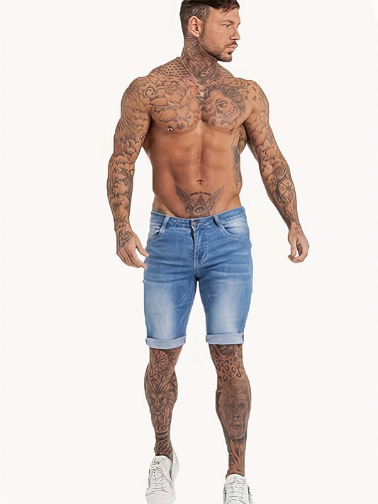 Men's Chic Design Cotton Blend Mid Stretch Slim Fit Jorts