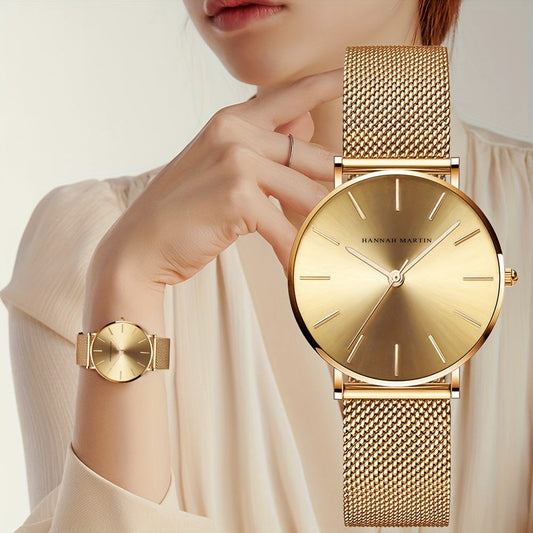 Sophisticated Women's Quartz Watch Water-Resistant Stainless Steel & Elegant Analog Display