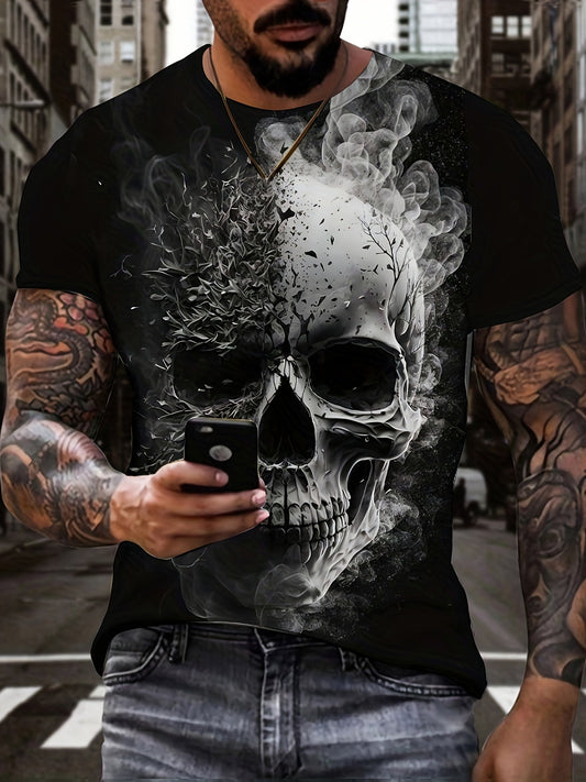 Horror Skull 3D Digital Pattern Print Men's Graphic T-shirts