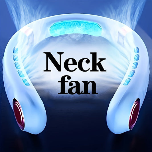 Portable Neck Fan, USB Rechargeable, Ultra-Quiet Personal Cooling Device With Adjustable Settings