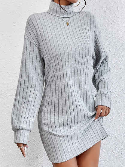 Ribbed Turtleneck Dress