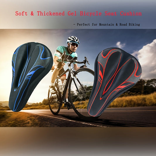 Gel Padded Bike Seat Cushion, Breathable, Soft & Thickened Seat Cover With High Reflective Warning Strip