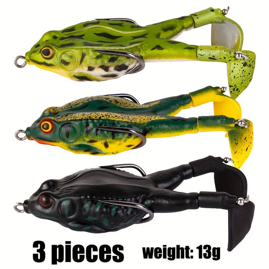 Topwater Frog Duck Fishing Lures For Bass - Propeller Crankbaits With Floating Rotating Tail Tractor Kit Accessories