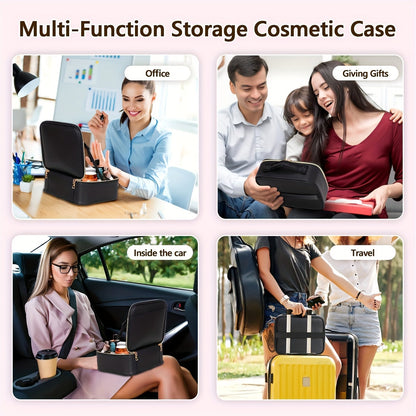 Travel Makeup Bag Make up Case with Mirror Cosmetic Makeup Box Organizer Vanity Case for Women Beauty Tools Accessories Case