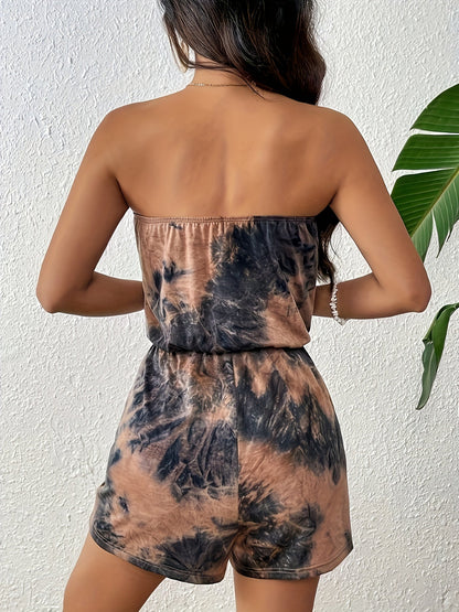 Tie Dye Tube Romper Jumpsuit