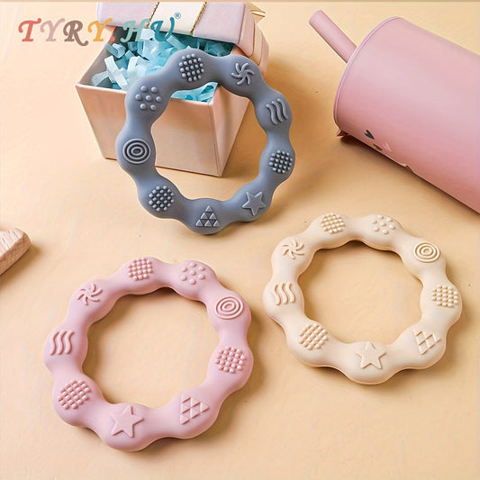 Silicone Teether, BPA Free, Lightweight, Soft And Textured Teething Ring