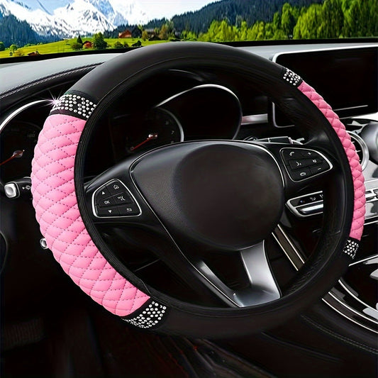 Inlaid Artificial Diamond Steering Wheel Cover For Women Car Accessories