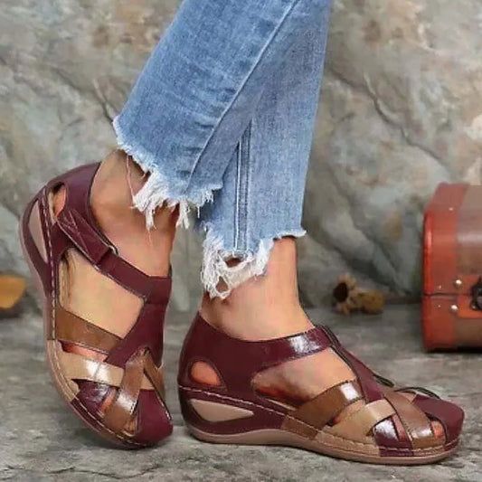 Elegant Solid Color Wedge Female Women Sandals