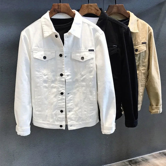 Men's Top Casual Slim White Jacke