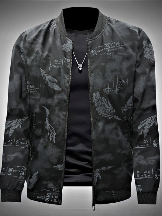 Feathers Pattern Allover Print Design Track Jacket