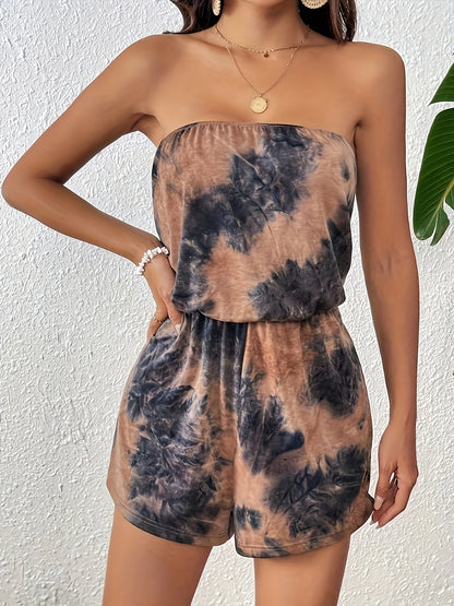 Tie Dye Tube Romper Jumpsuit