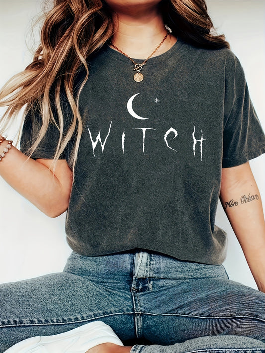 WITCH Letter Print T-shirt