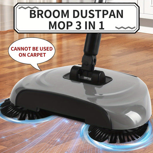 3-in-1 Multifunctional Hand Push Sweeper, Vacuum Cleaner, Hand Push Sweeping And Moping Machine, To Remove Garbage, Pet Hair And Dust, Dry And Wet Use, Suitable For Hardwood Ceramic Tiles