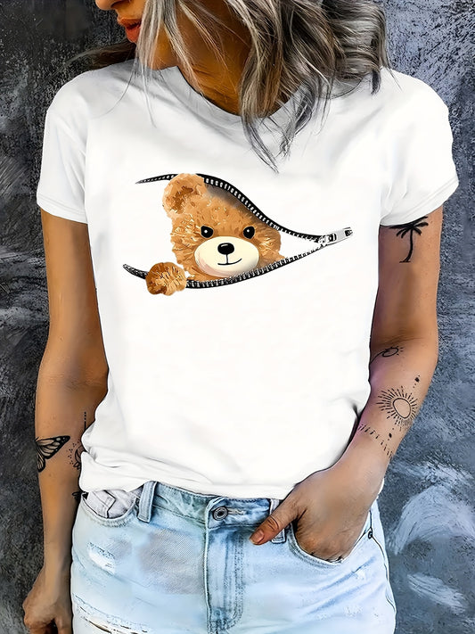 Bear Graphic Print T-shirt