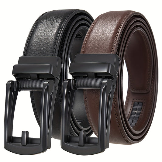 1pc Men's Formal Style Belt, Automatic Buckle Belt, All-match