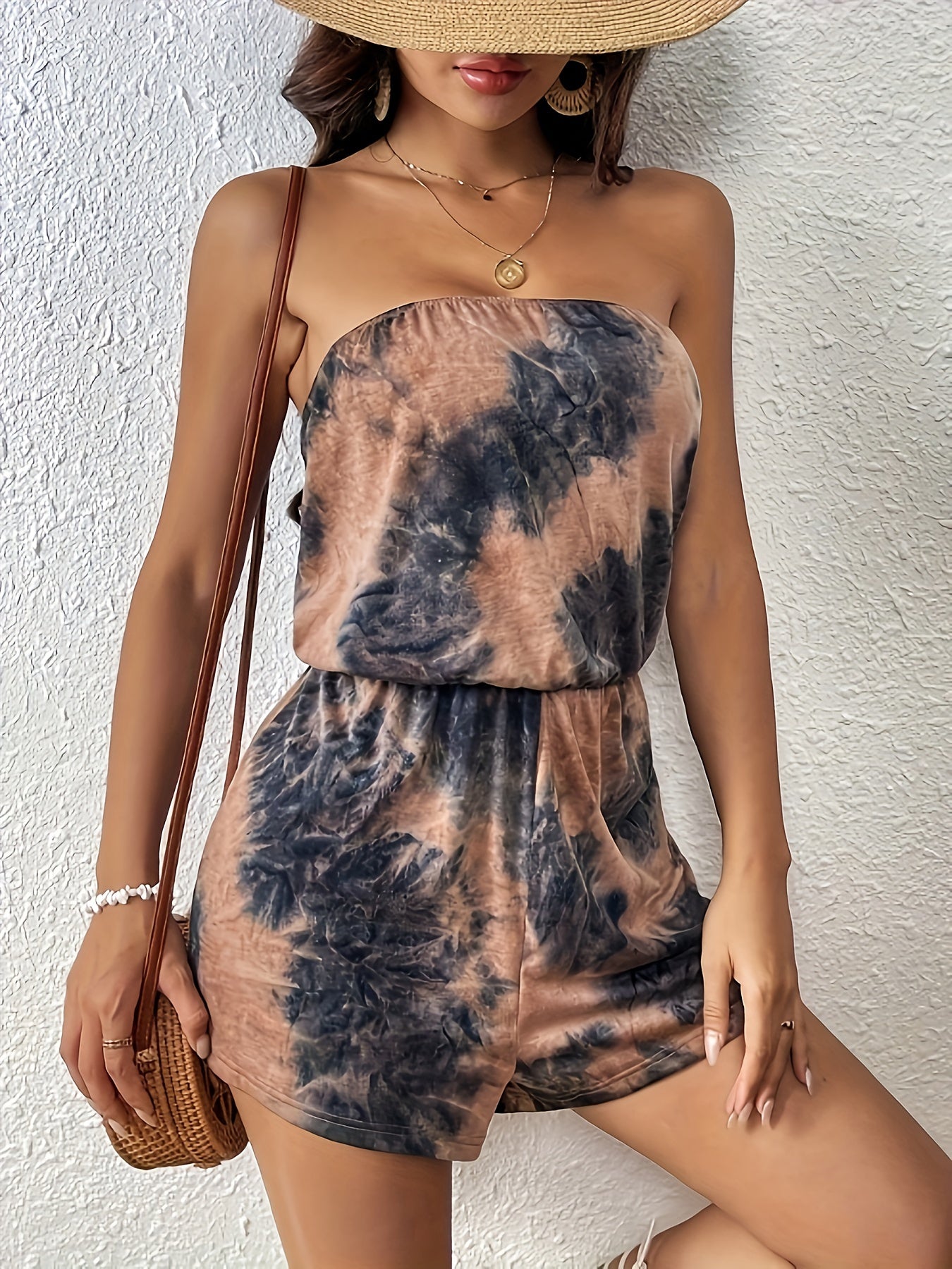 Tie Dye Tube Romper Jumpsuit